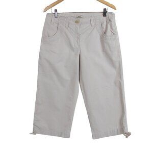 Izod Oatmeal Beige Cotton Low Rise Capri's